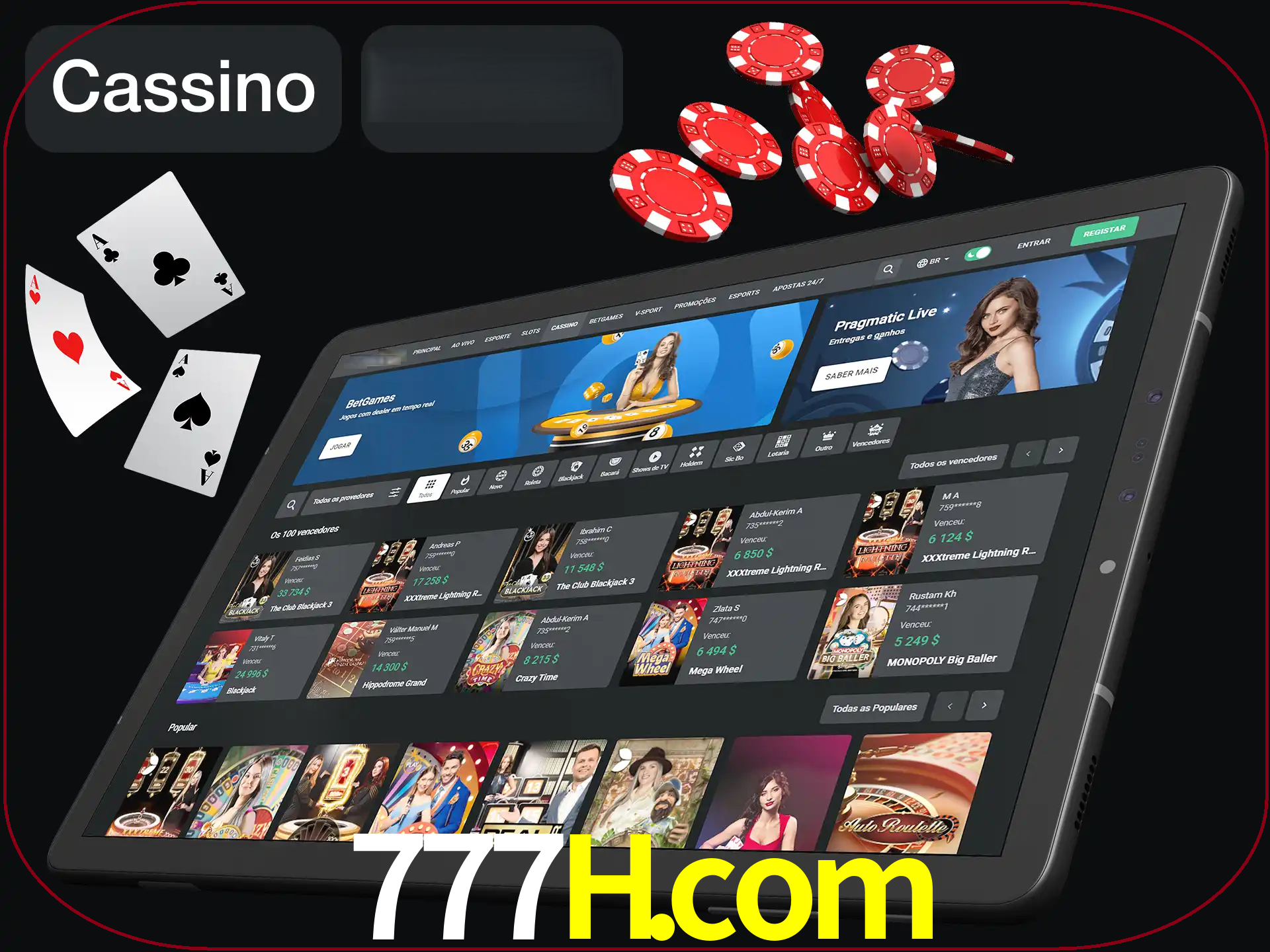 Jogue vários jogos de cassino em nosso cassino.