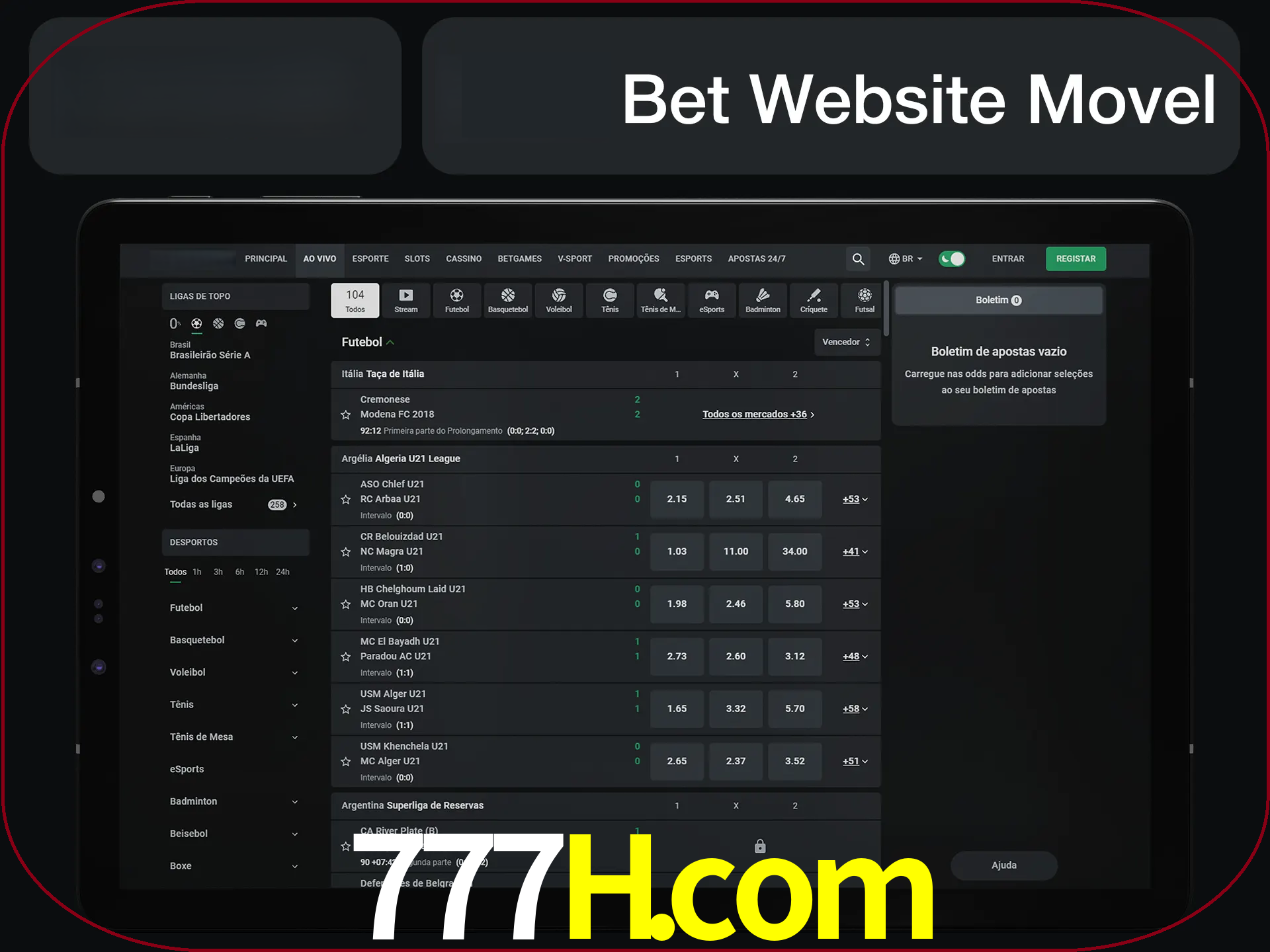 Use nosso website em qualquer dispositivo.